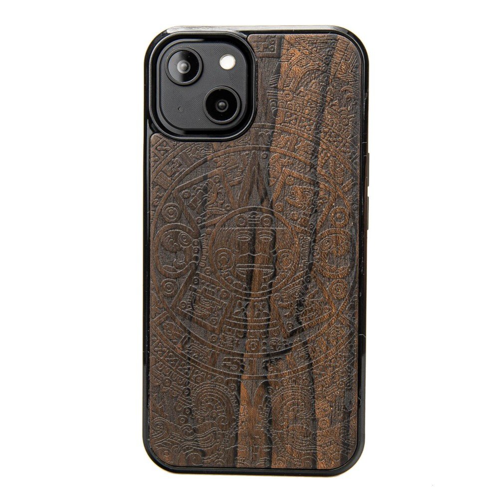 Drewniane Etui Bewood iPhone 14 KALENDARZ AZTECKI ZIRICOTTE