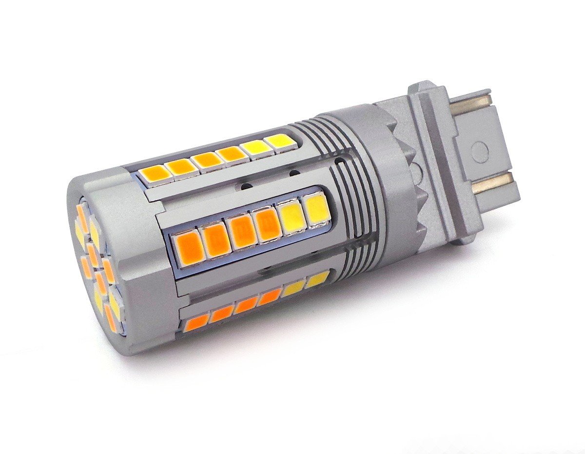 P27/7W żarówka LED 3157 12-24V biało-pomarańczowa bez błędu 100% canbus