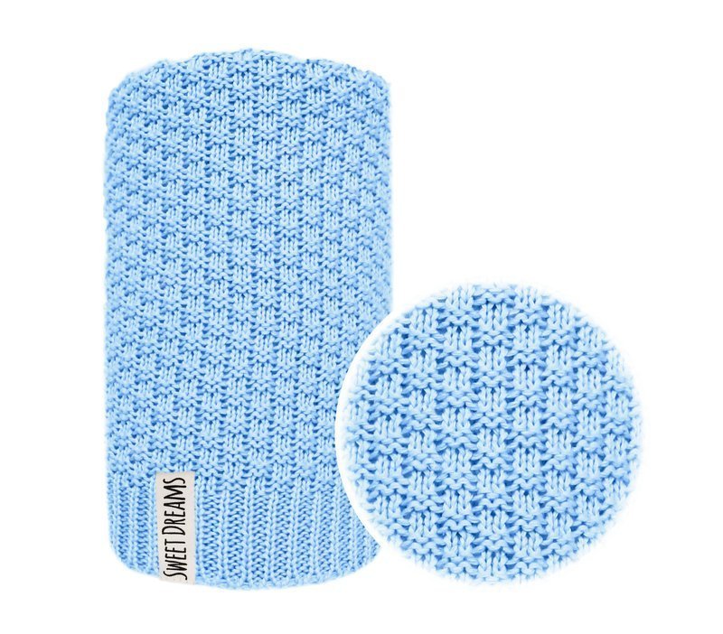 Kocyk dziecięcy tkany - różne rozmiary (1032) niebieski