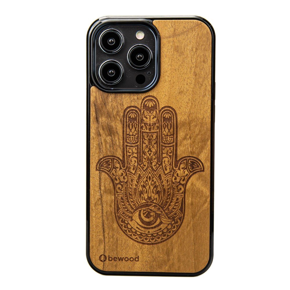 Drewniane Etui Bewood iPhone 14 Pro Max HAMSA IMBUIA