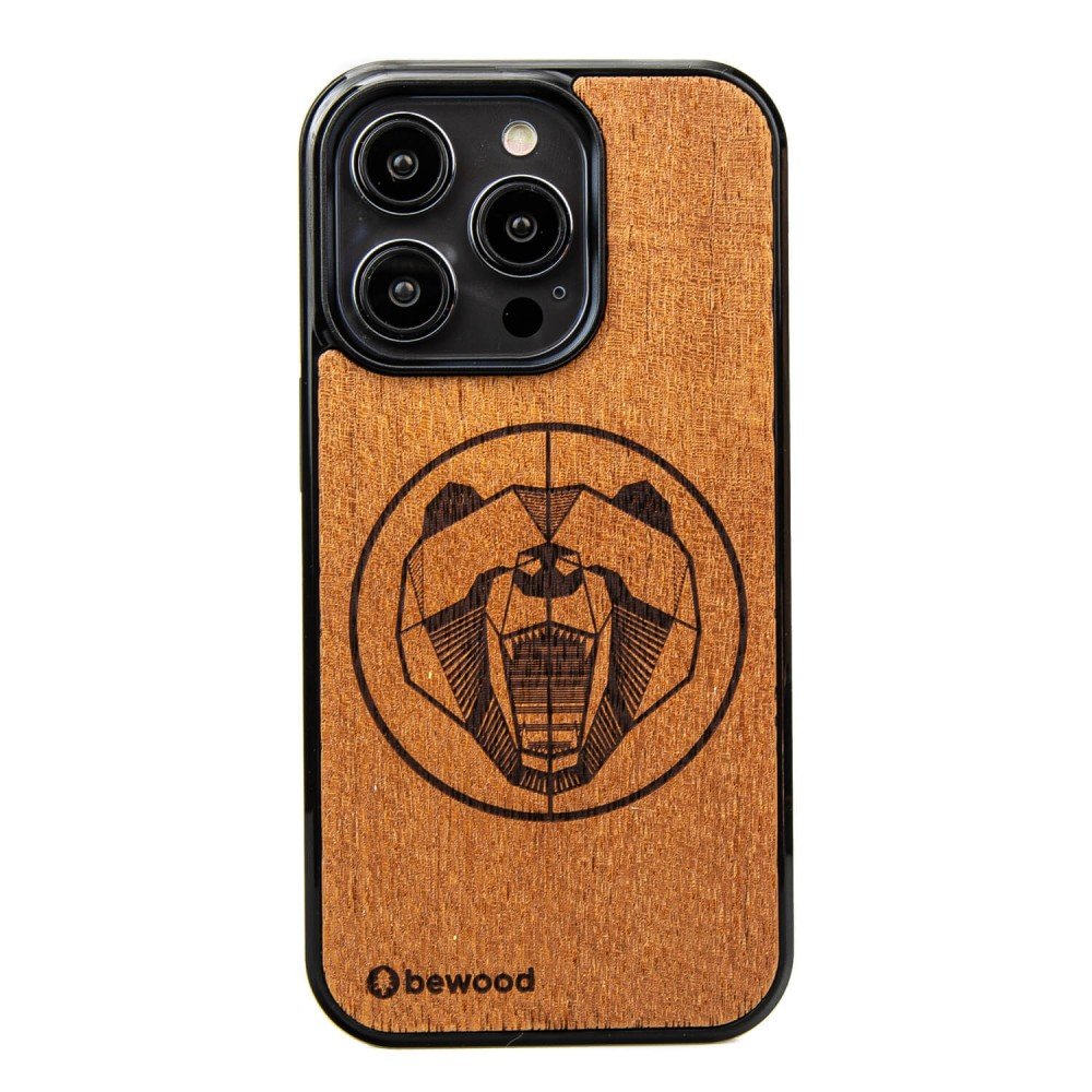 Drewniane Etui Bewood iPhone 14 Pro NIEDŹWIEDŹ MERBAU