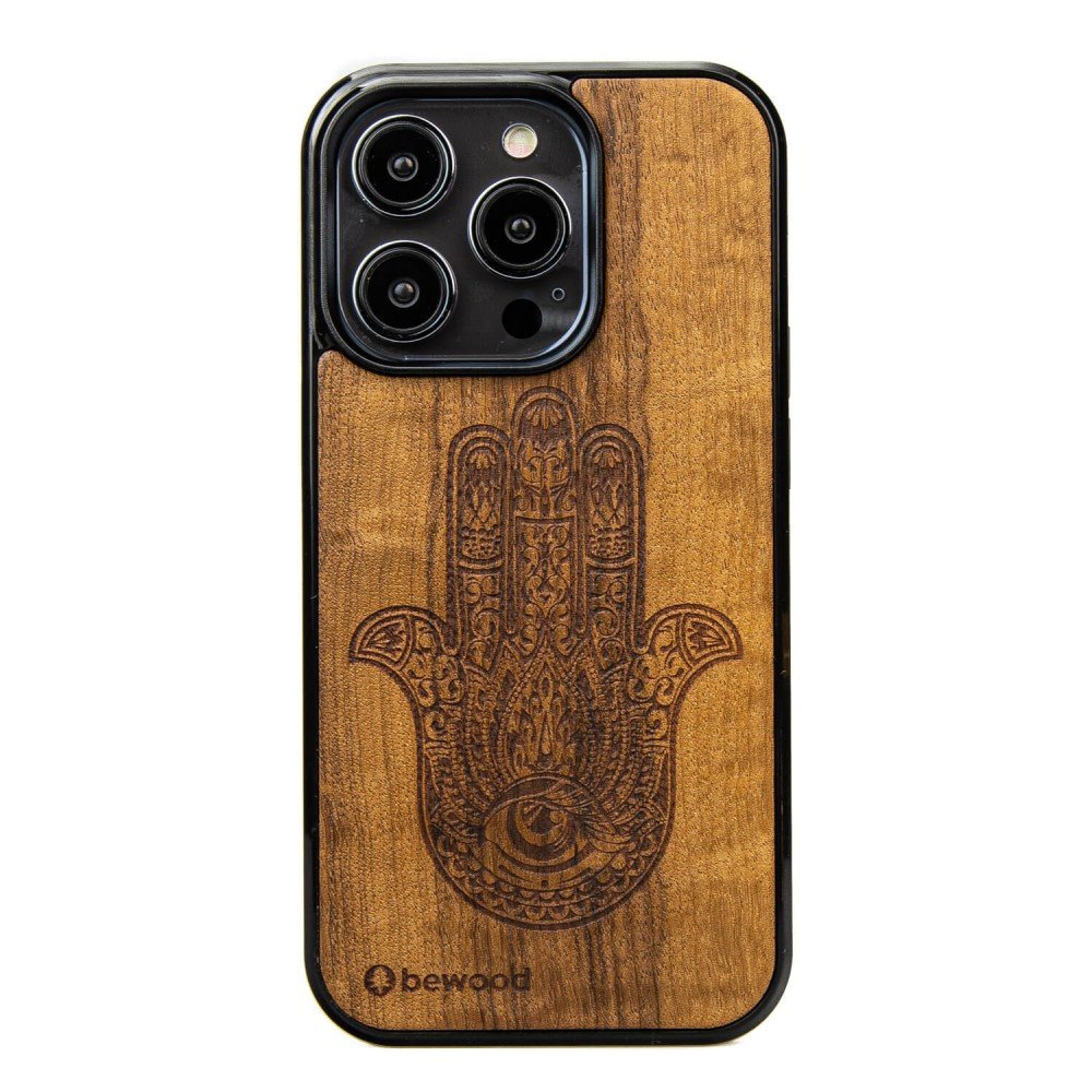 Drewniane Etui Bewood iPhone 14 Pro HAMSA IMBUIA