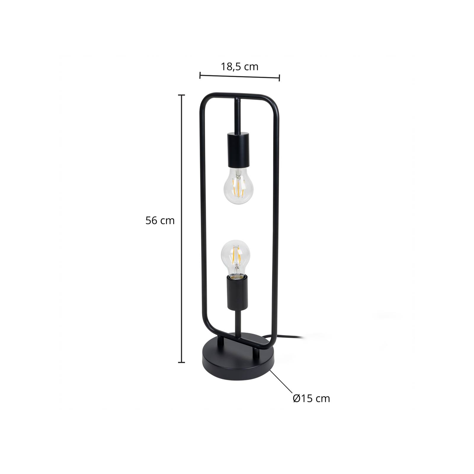 Lucande Tornike lampa stołowa, 2-punktowa, żelazo