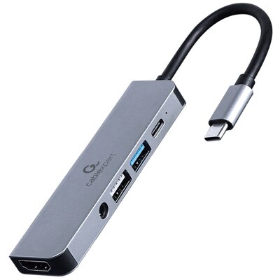 GEMBIRD A-CM-COMBO5-02 Adapter USB Type C 5w1 Hub + HDMI + PD + dźwięk stereo