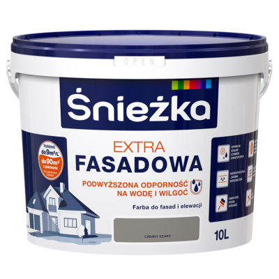 Farba fasadowa Extra ciemny szary 10 l Śnieżka