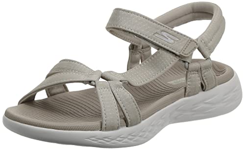 Skechers Sandały damskie 15316 z paskiem na kostkę, rozmiar M, naturalny, 37 EU