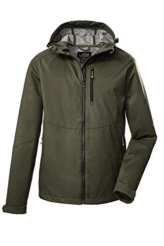 Killtec Męska kurtka softshell / kurtka outdoorowa z kapturem KOS 84 MN SFTSHLL JCKT; ciemnooliwkowa, L, 39142-000