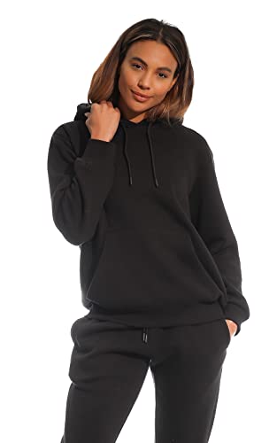 Light & Shade Damska bluza z kapturem Soft Touch damska odzież domowa bluza z kapturem top czarny