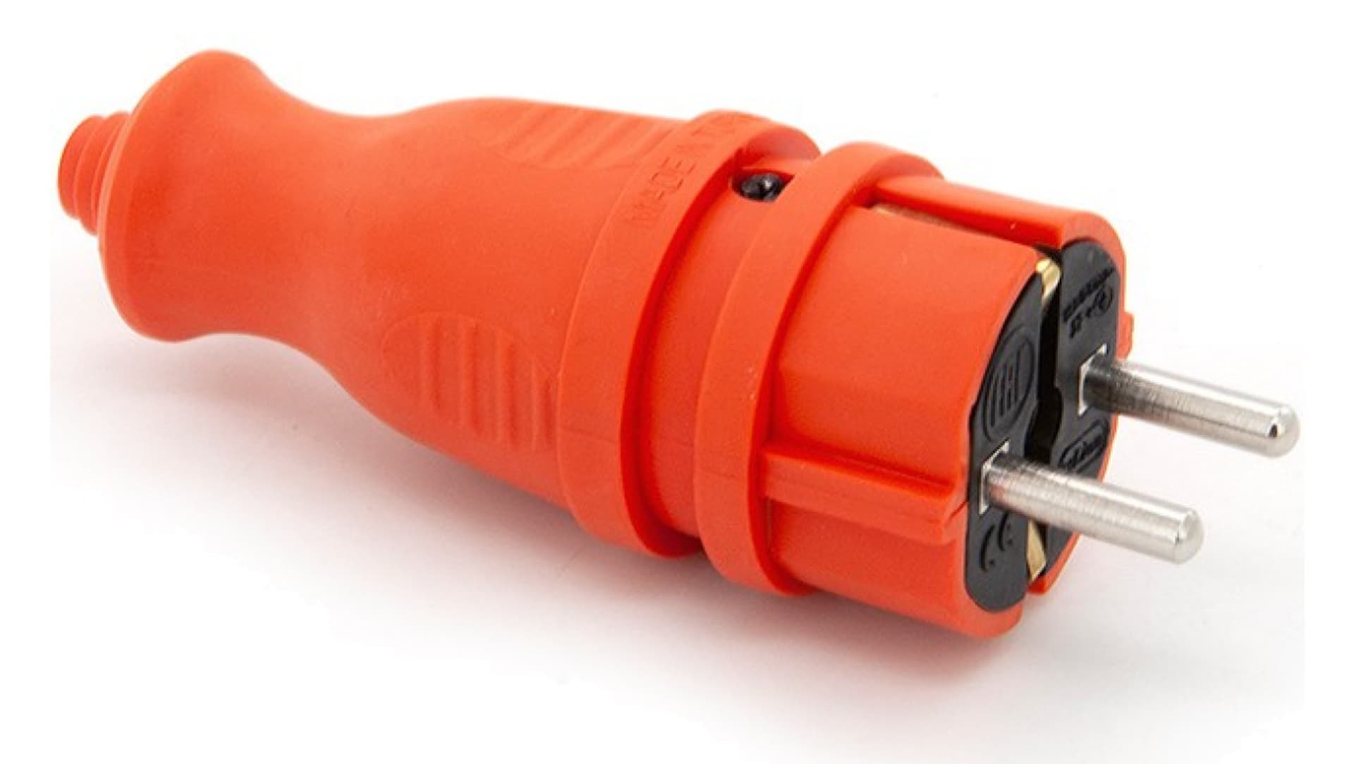 Wtyczka gumowa hermetyczna 230V IP 44 16A schuko, kolor pomarańczowy, TWGP-SCH