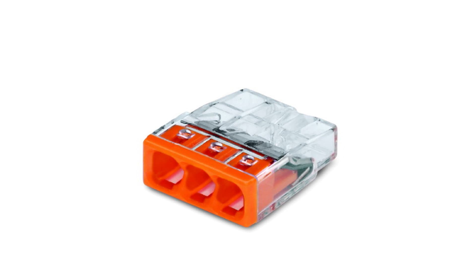 Szybkozłączka 3x 0,5-2,5mm2 transparentna/pomarańczowa 2273-203 /opakowanie 30szt/ 2273-203/995-030