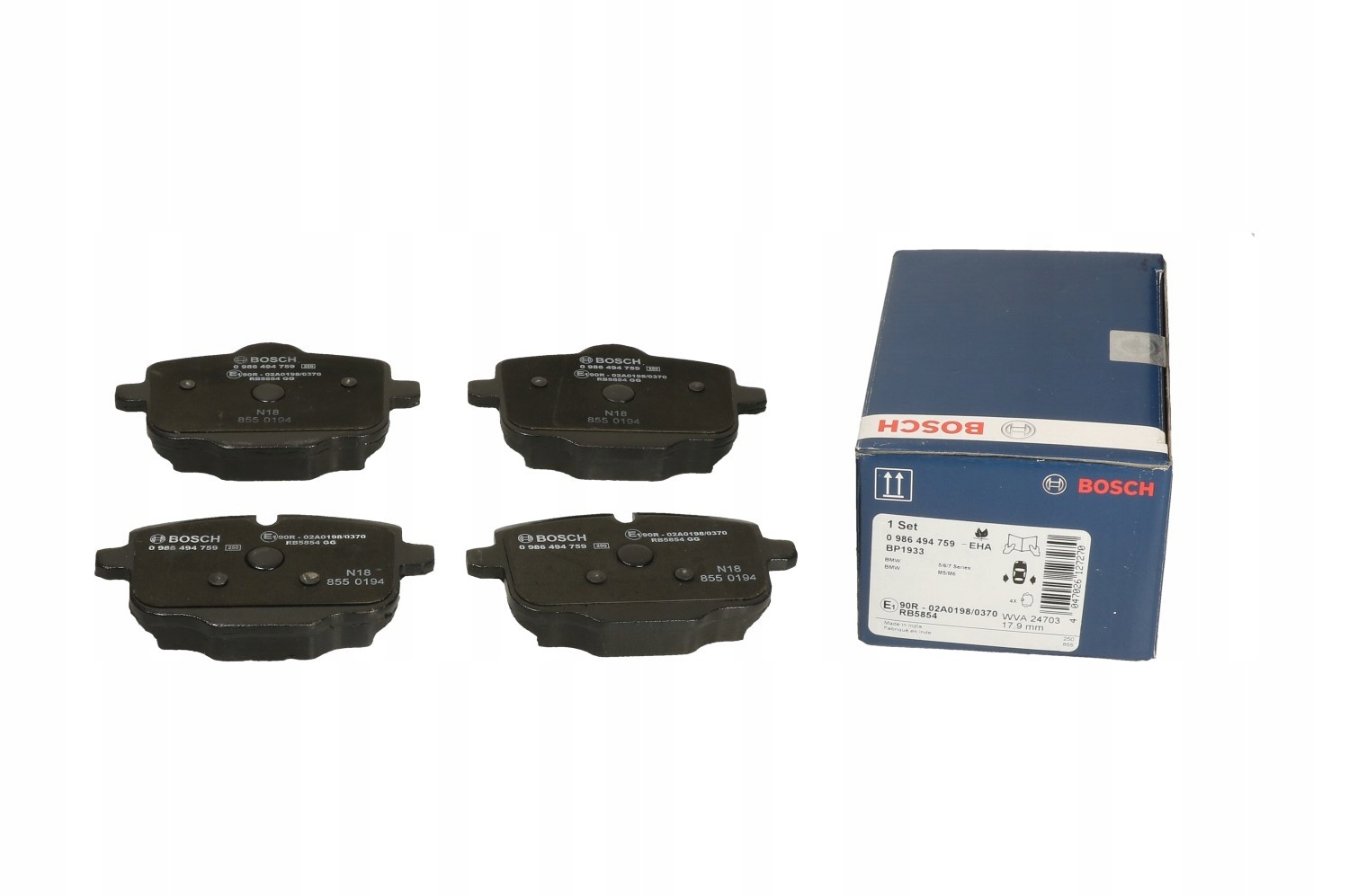 Bosch Zestaw klocków hamulcowych hamulce tarczowe 0 986 494 759