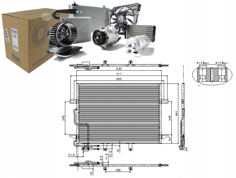 NISSENS CHŁODNICA KLIMATYZACJI 94614 MERCEDES CLS-KLASA W219 04 94614