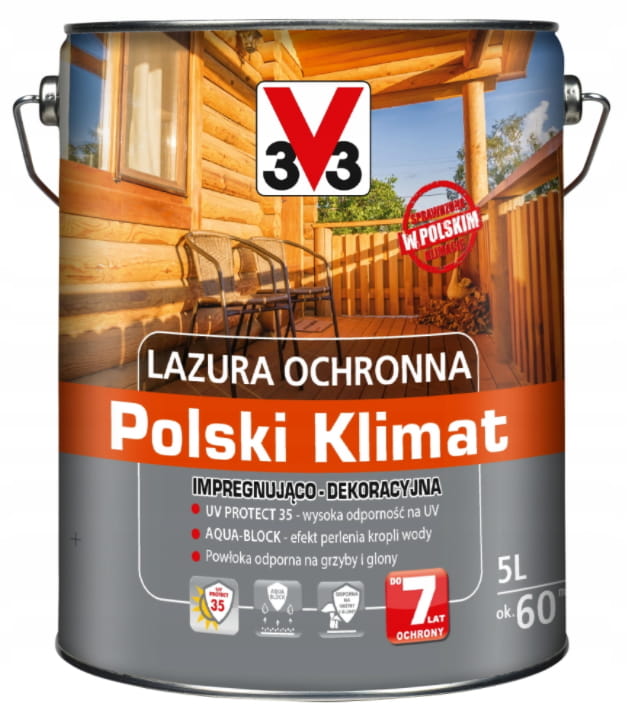 Lazura ochronna Polski Klimat impregnująco-dekoracyjna 5 l orzech