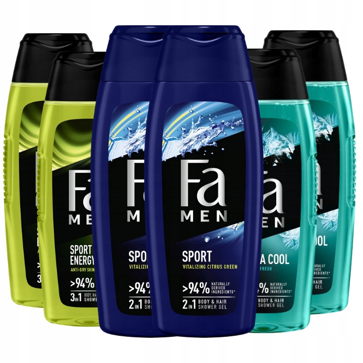 Fa Men Żel pod Prysznic Męski dla Aktywnych 400 x6