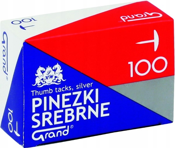 Grand Pinezki srebrne 100 sztuk w opakowaniu (110-1391)