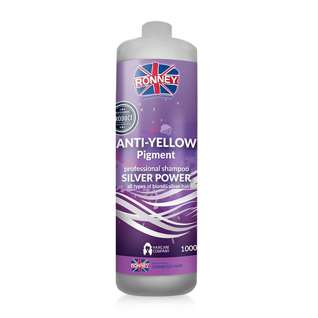 Yellow Ronney ANTI  shampoo SILVER POWER Szampon do włosów eliminujący żółte tony 1000ml