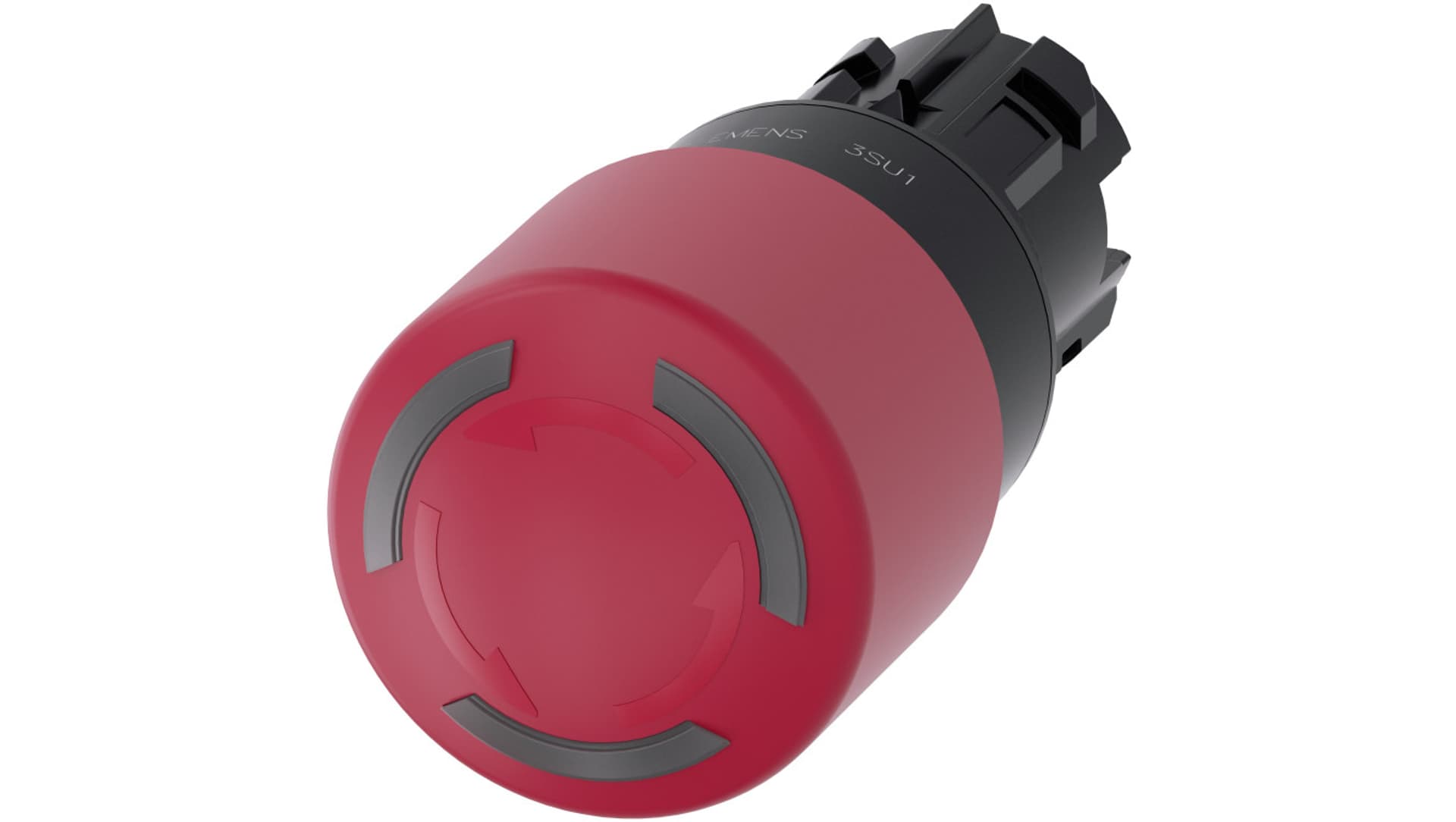 Siemens Przycisk grzybkowy awaryjny podświetlany 22mm okrągły tworzywo czerwony 30mm blokowanie odbl. przez obrót 3SU1001-1GB20-0AA0 3SU1001-1GB20-0AA0