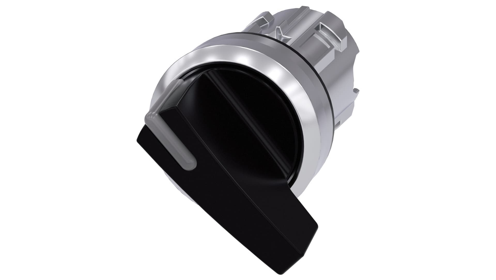 Siemens Przełącznik z możliwością podśw. 22mm okrągły metal czarny długie pióro 2-poz. O<I z samopowrotem kąt 45st. 3SU1052-2CC10 3SU1052-2CC10-0AA0