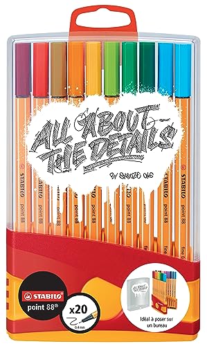 Pióro filcowe STABILO point 88 - Opakowanie ColorParade z 20 długopisami flamastrowymi, edycja limitowana przez Snooze One