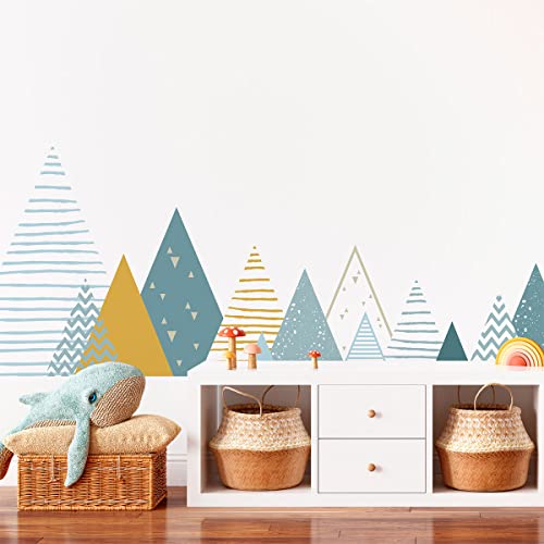 Naklejki ścienne dla dzieci - Dekoracja pokoju dziecięcego - Naklejki ścienne dla dzieci - Skandynawska naklejka ścienna - olbrzymi skandynawskie góry Joka - H60 x L100 cm