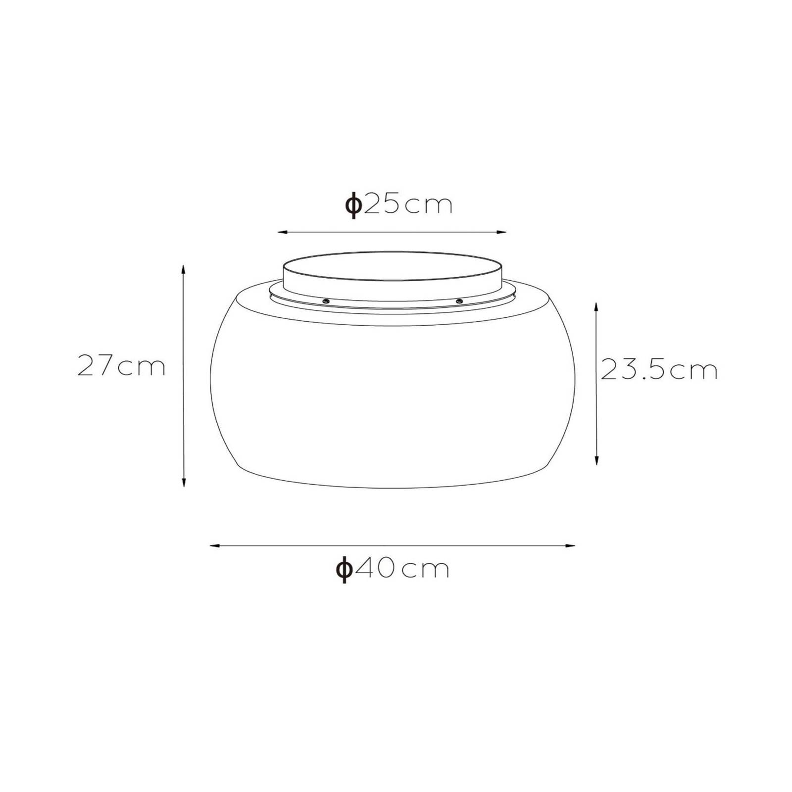 Lucide Lampa sufitowa Olivia klosz dymione szkło, Ø 40 cm