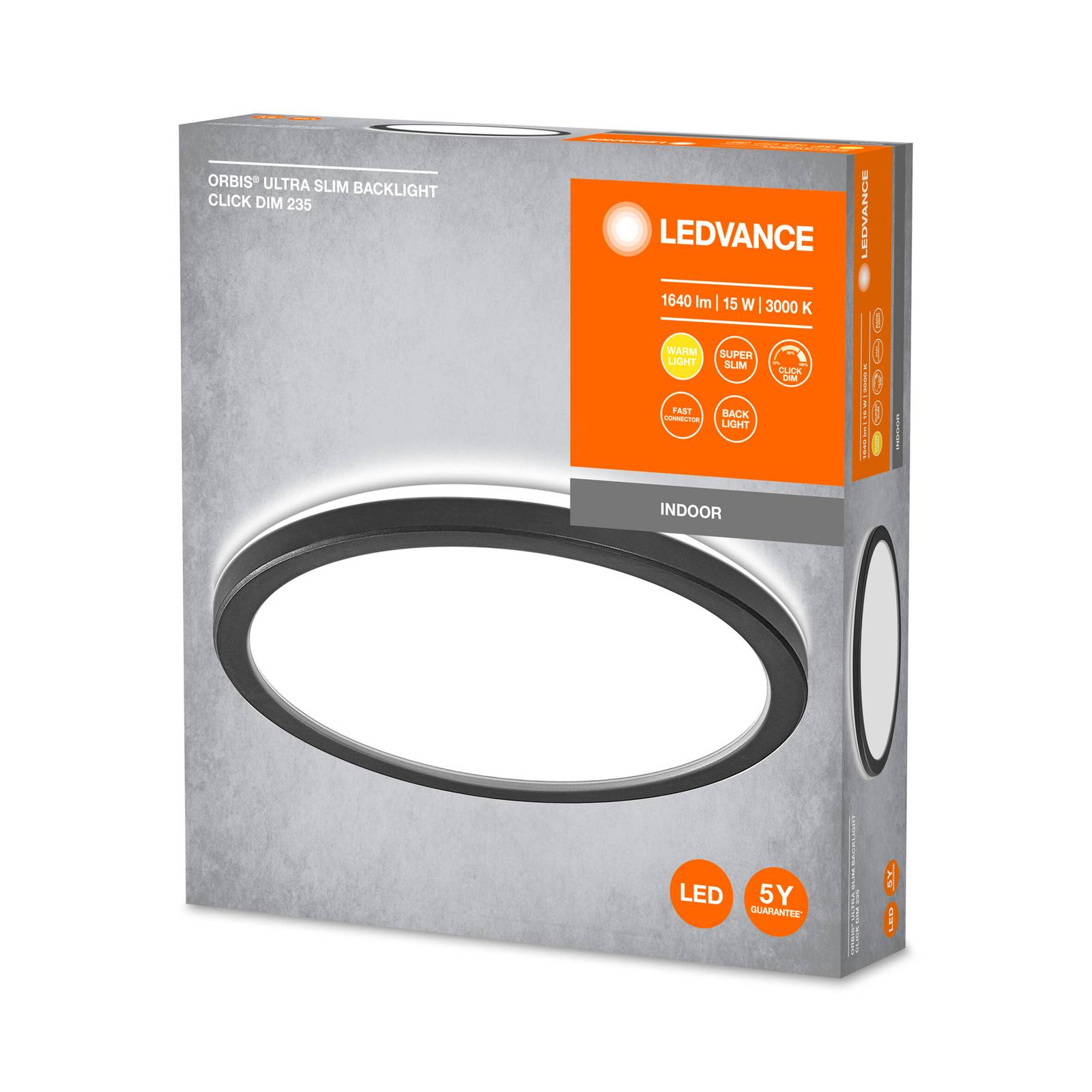 LEDVANCE Orbis Ultra S sufitowa czarna Ø23,5cm
