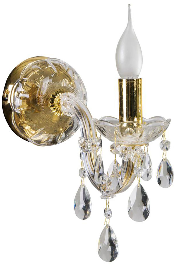 Złoty kinkiet kryształowy - Z001 A3-D70