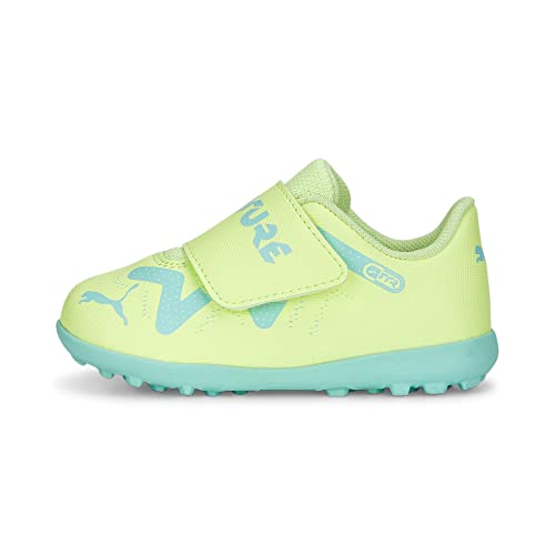 PUMA Future Play TT V INF buty piłkarskie, szybkie żółte czarne elektryczne, miętowe pieprzowe, 40 EU