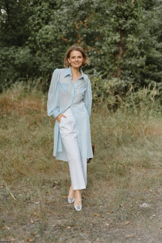 Koszula - tunika damska w niebieskim kolorze