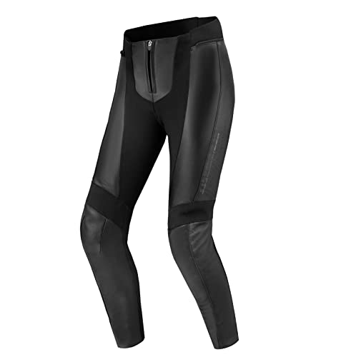 Shima MONACO 2.0 Pantalon Moto damskie spodnie Oddychające, elastyczne, slim fit ze skóry prottecion CE kolana (czarny, S)