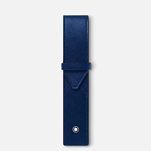 Montblanc Sartorial etui na 1 przyrząd do pisania ze skóry w kolorze niebieskim, wymiary: 16 cm x 3 cm x 1,6 cm, 130820, niebieski, 16cm, Nowoczesny