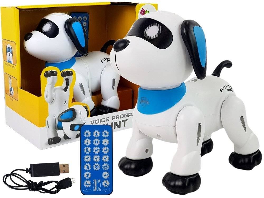 Import LEANToys Pies Robot Zdalnie Sterowany Głosem Pilotem Tańczy Szczeka Wykonuje Komendy 8452