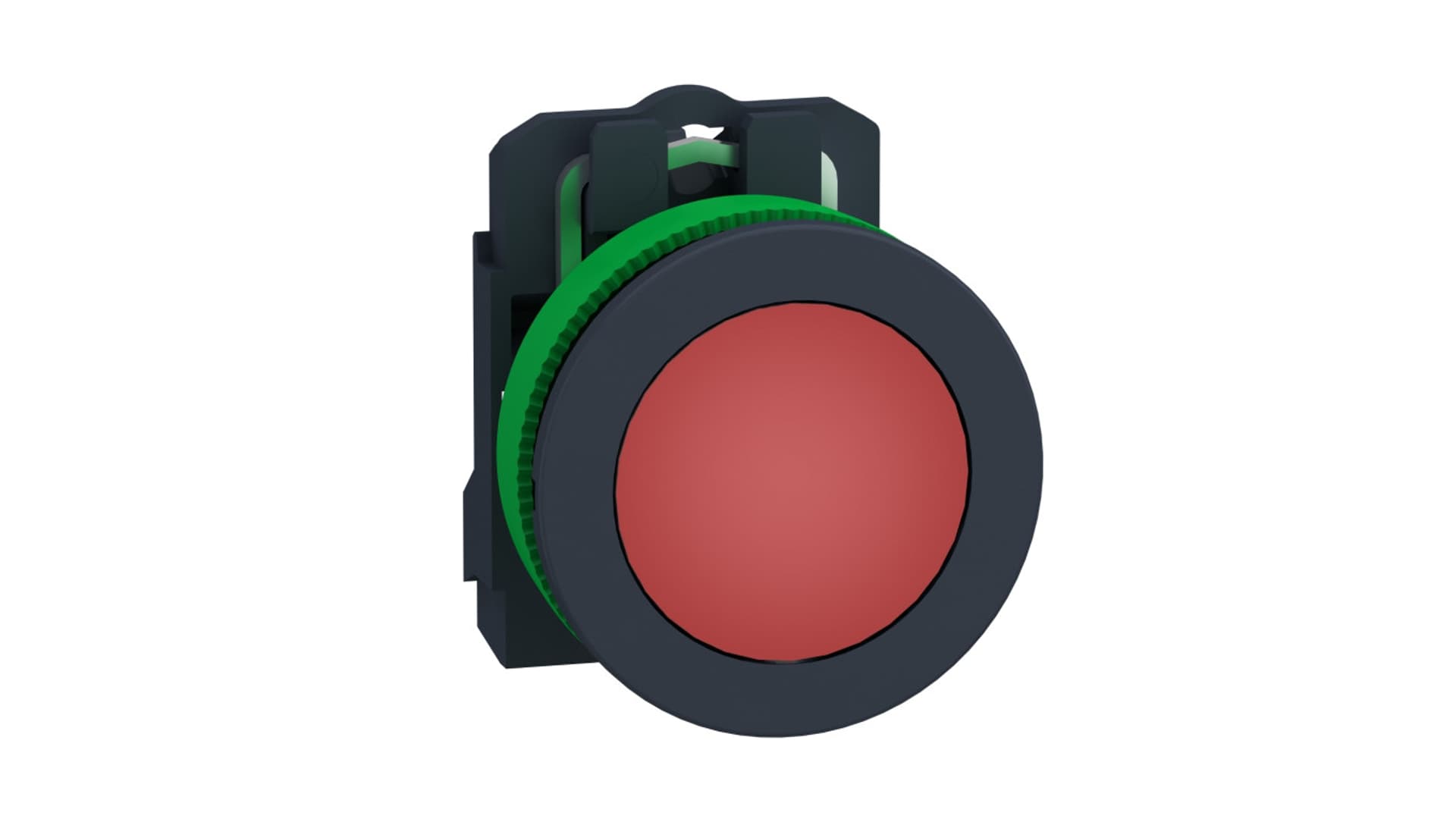 Harmony XB5 Przycisk płaski plastik. czerwony fi30 gładka soczewka zintegrowana dioda LED 110...120 V AC XB5FVG4