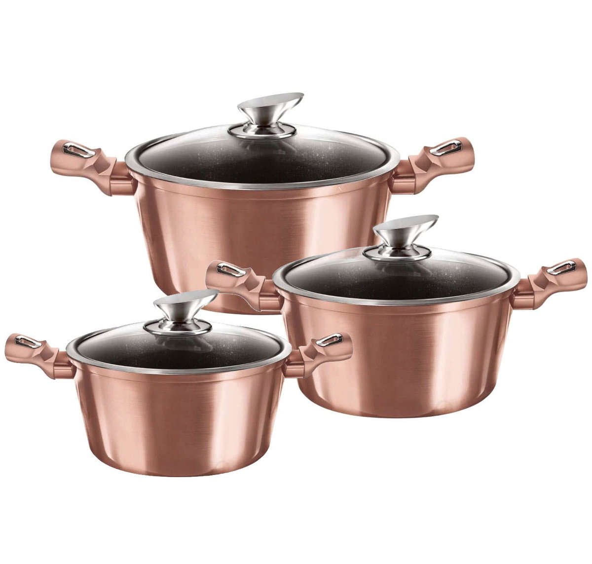 Garnki Z Powłoką Granitową 6 Ele. Zilner Rosegold Zl-8562