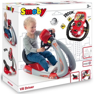 Smoby Symulator Jazdy V8 Kierownica z uchwytem na telefon