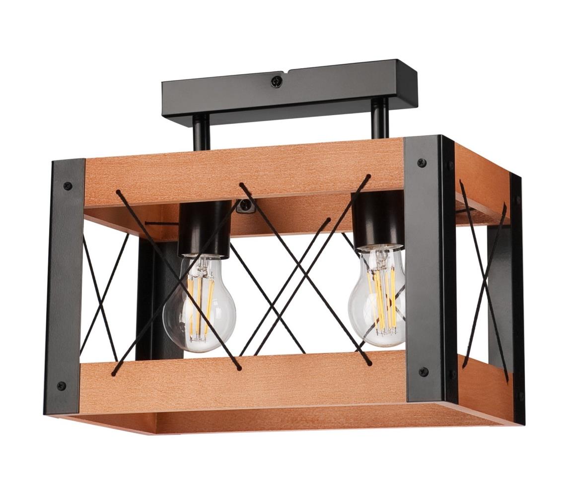 Lampa sufitowa FRIDA 2xE27/60W/230V czarne/brązowe buk