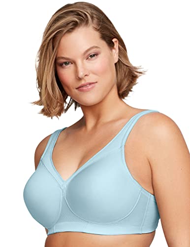 Glamorise Bezszwowy biustonosz sportowy bez fiszbin, pełna figura MagicLift, Matowe Aqua, 75C