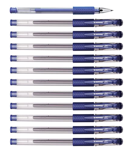 OFFICER PRODUCTS DONAU Długopisy żelowe długopisy żelowe/tusz żelowy Kolor: niebieski klasyczny / 12 sztuk (12 sztuk) / średnica kulki: 0,5 mm/wodoodporny i nieblaknący tusz