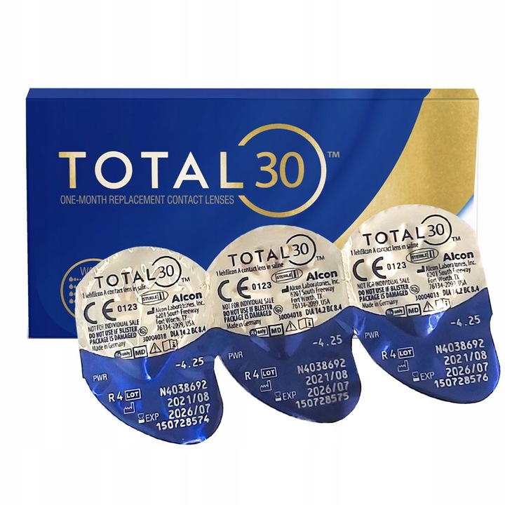 Alcon Total 30 6 szt. Soczewki miesięczne (-2.00 dpt & BC 8.4), z ochroną UV