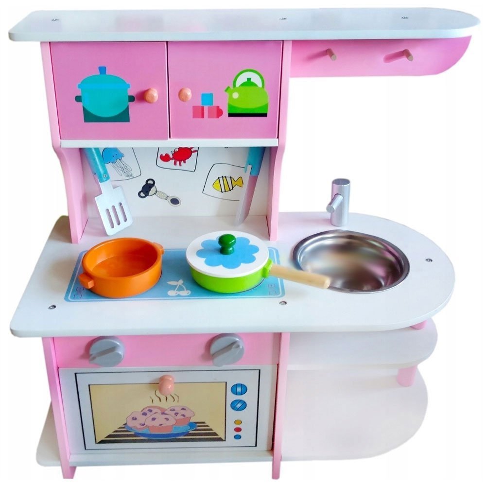 Norimpex Kuchnia różowa ze zlewem drewno w pud 1001511