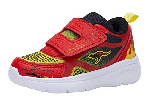 KangaROOS Chłopięce uniseks K-IQ Flint V Sneaker, Fiery red/Lemon Chrome, 25 EU, Fiery Red Lemon Chrome, 25 EU