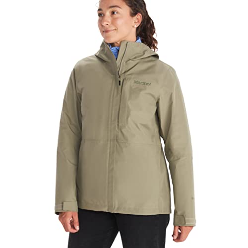 Marmot Kobiety Wm's Minimalist GORE-TEX Jacket, Wodoodporna kurtka przeciwdeszczowa GORE-TEX, oddychający płaszcz przeciwdeszczowy z kapturem, lekka wiatrówka hardshell na wędrówki, Vetiver, M