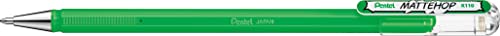 Pentel K110-VDX Mattehop żelowy długopis atramentowy z wysoko kryjącym atramentem, o matowym wykończeniu, model z nasadką, 1 sztuka, zielony