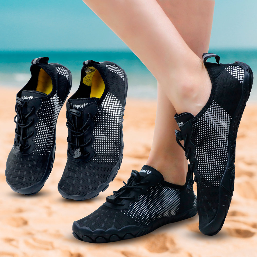 Buty kąpielowe do wody jeżowce inSPORTline Nugal unisex, Czarny, 45