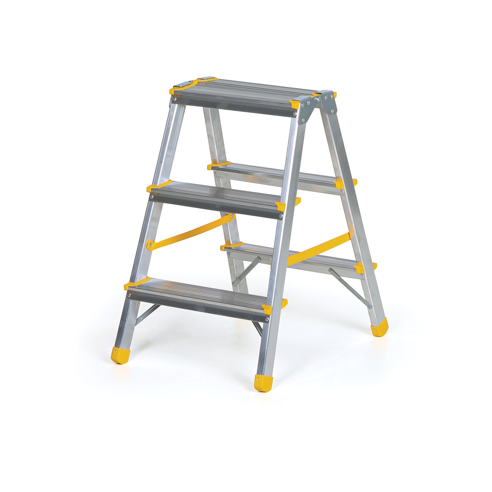 Aluminiowe stopnie dwustronne ALVE EUROSTYL, 2x3 stopnie, wysokość 0,61 m