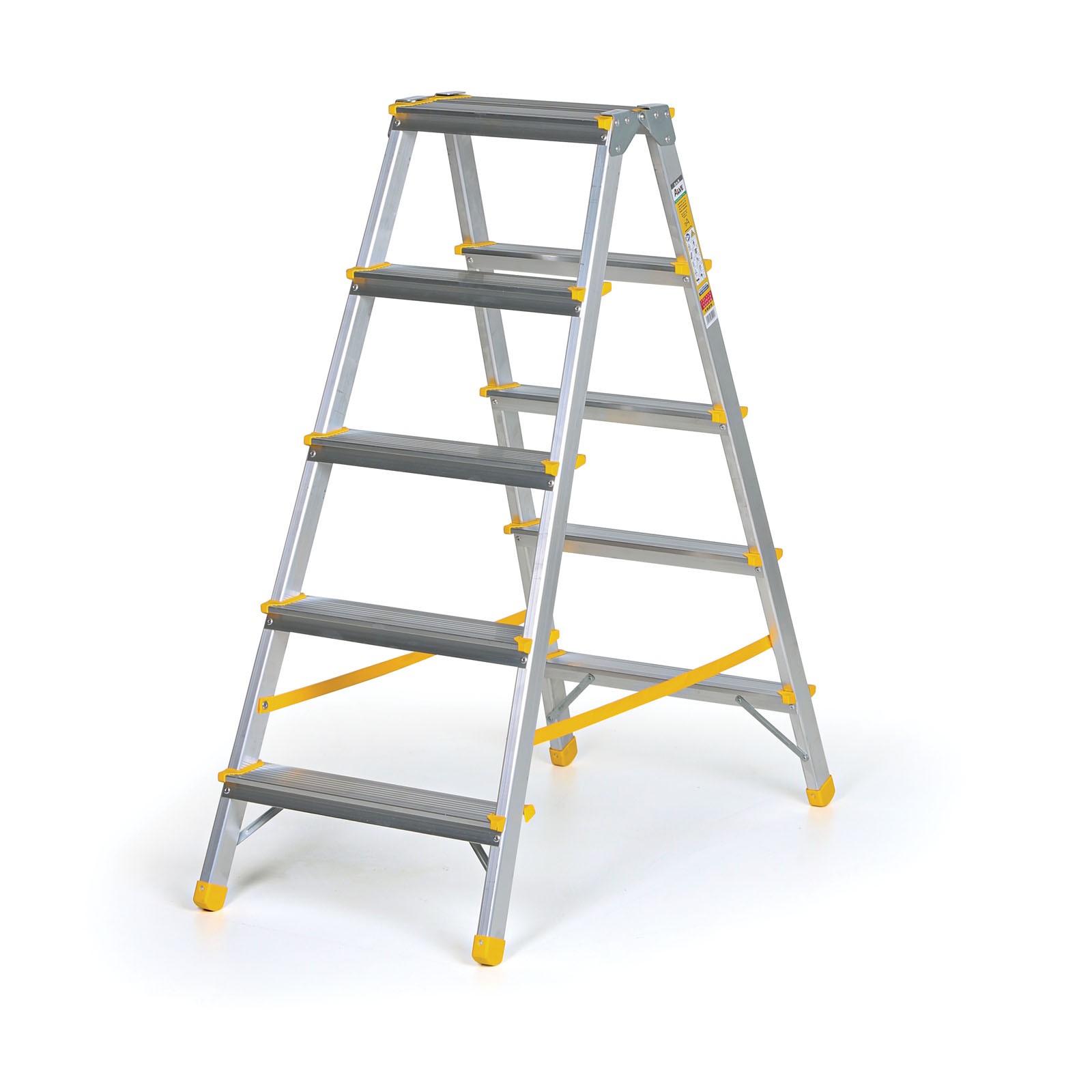 Aluminiowe stopnie dwustronne ALVE EUROSTYL, 2x5 stopni, wysokość 1,04 m