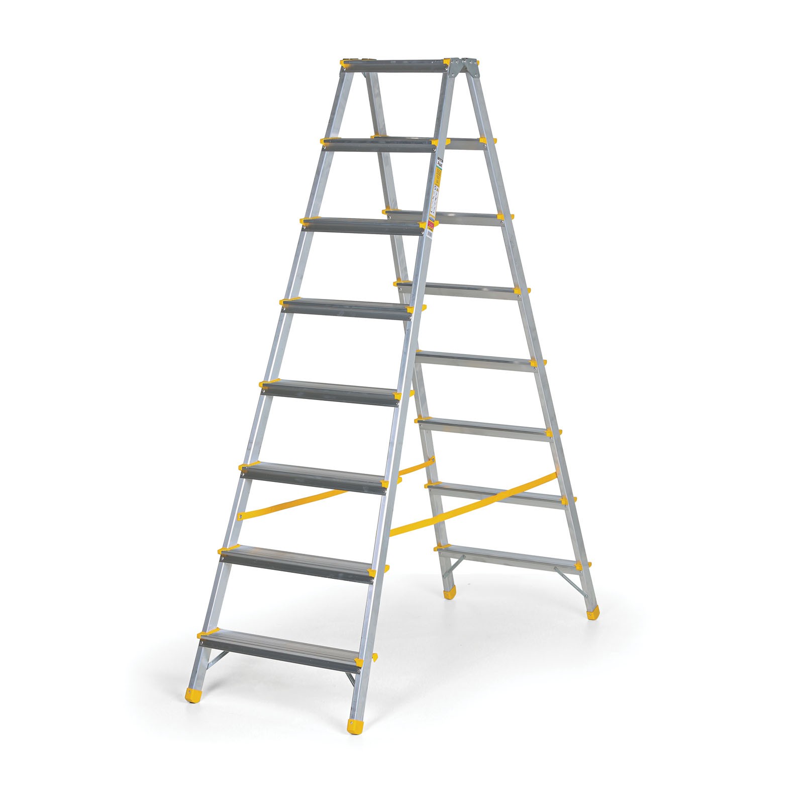 Aluminiowe stopnie dwustronne ALVE EUROSTYL, 2x8 stopni, wysokość 1,67 m