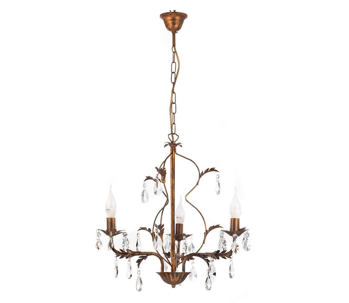 ONLI - Żyrandol na łańcuchu TERESA 3xE14/6W/230V brąz