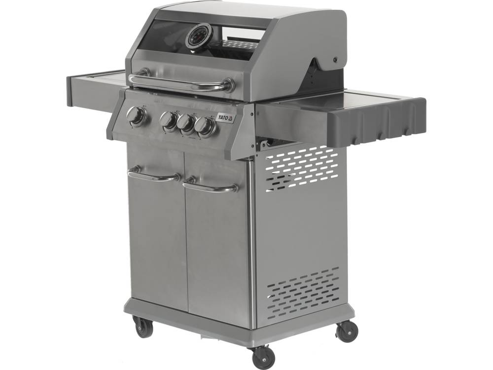 Yato GRILL GAZOWY 3+1 STAL NIERDZEWNA 11,5KW, Z SZYBÄ„