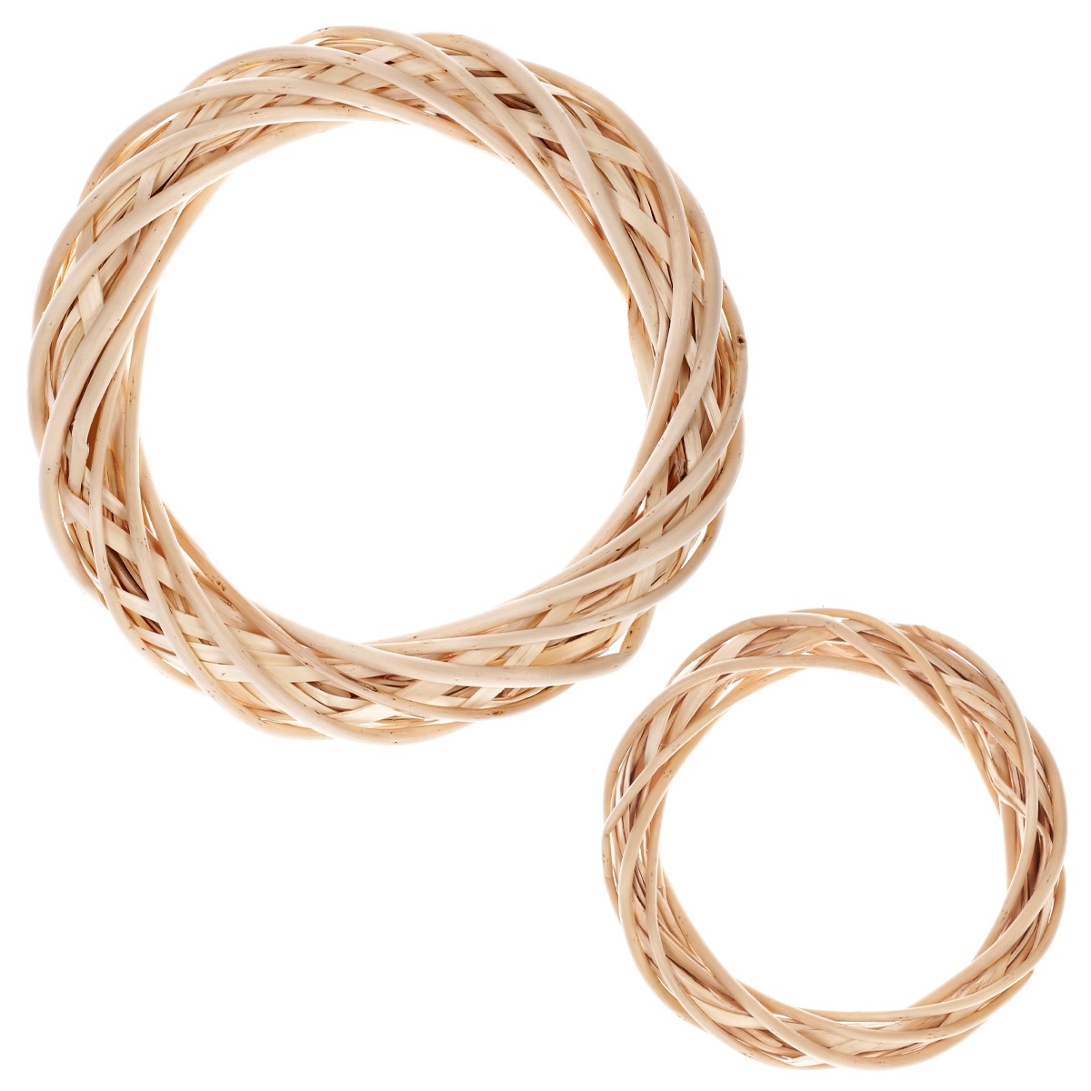 Zestaw 2 wiklinowych wieńców, kolor naturalny, śr. 30 i 20 cm
